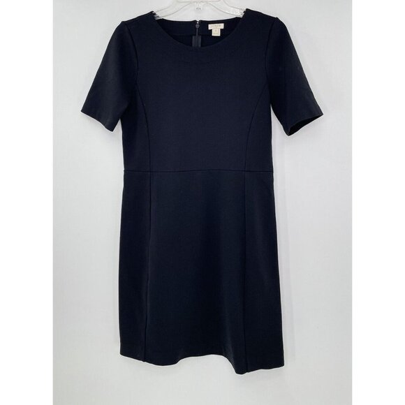 J Crew Factory Women’s Black‎ Minimalist Sheath Dress Size 4 Back Zip - Picture 1 of 10